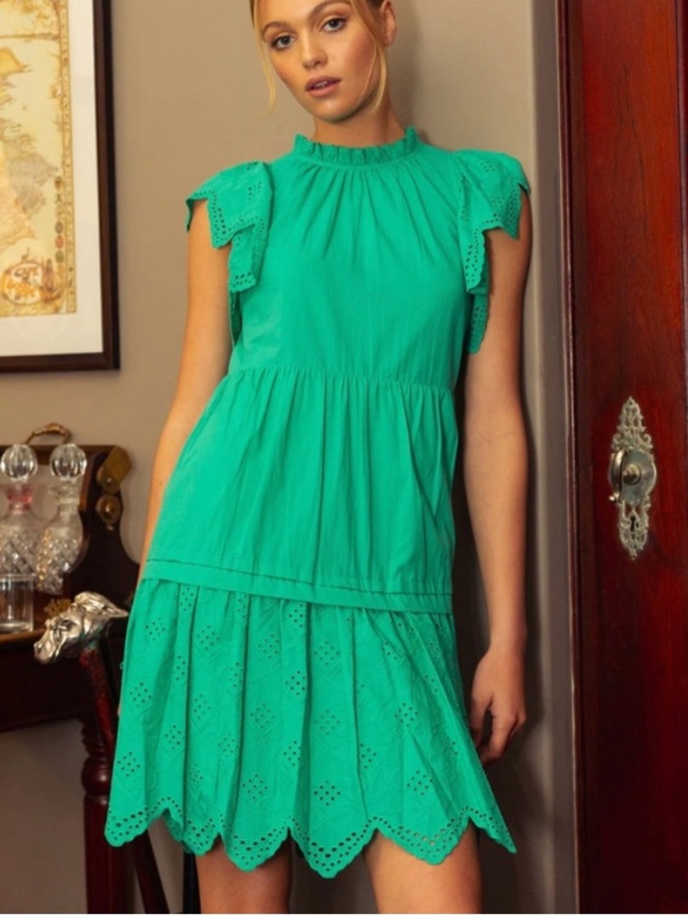 Caballero Collection Blue Green Collection Shae Turquoise Dress Sz M